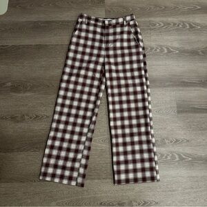 Urban Outfitters Plaid Maroon Trousers (petite)